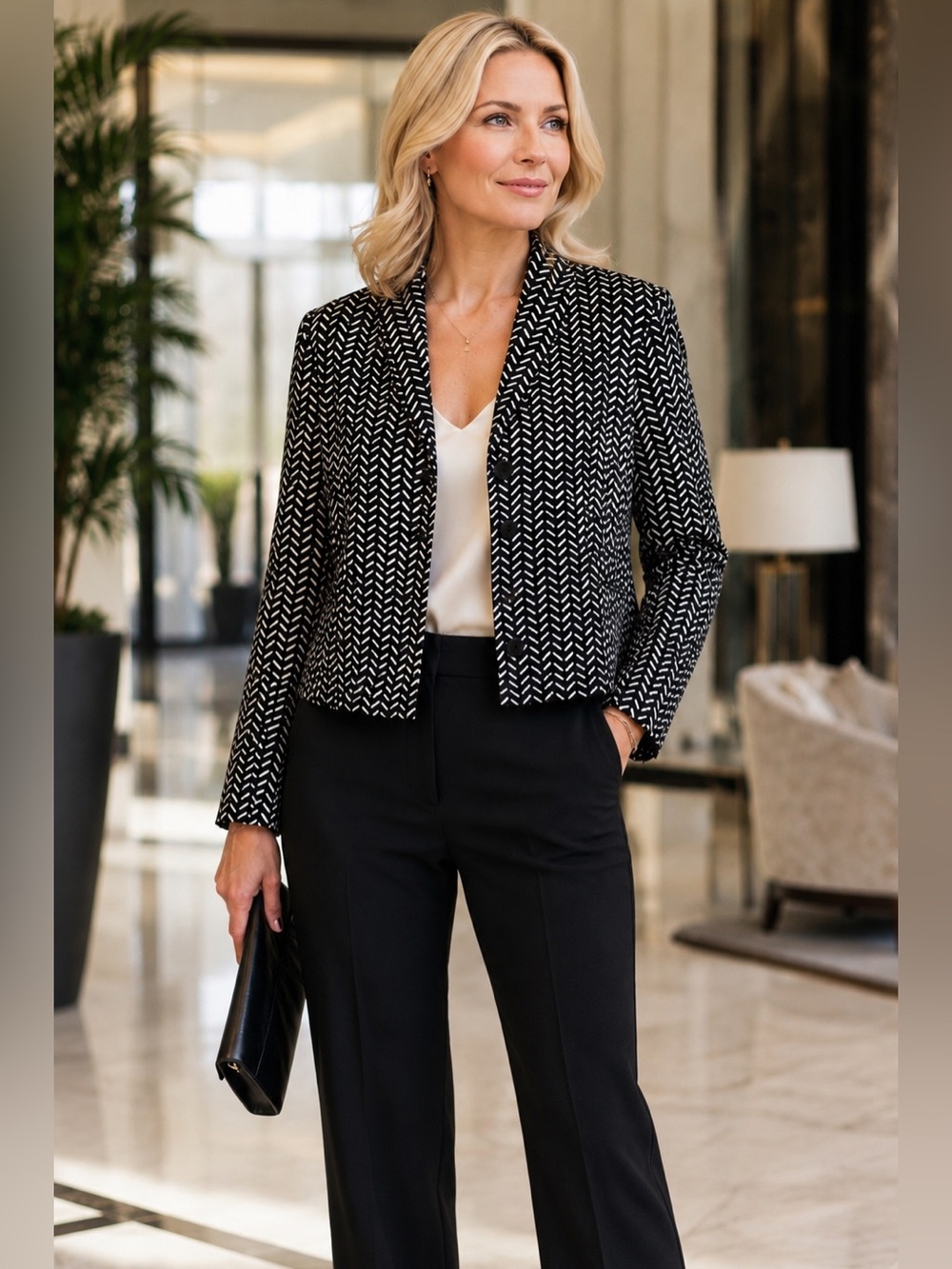Vintage Shomi Petites 100% Silk Cropped Blazer Jacket 90s Size 10